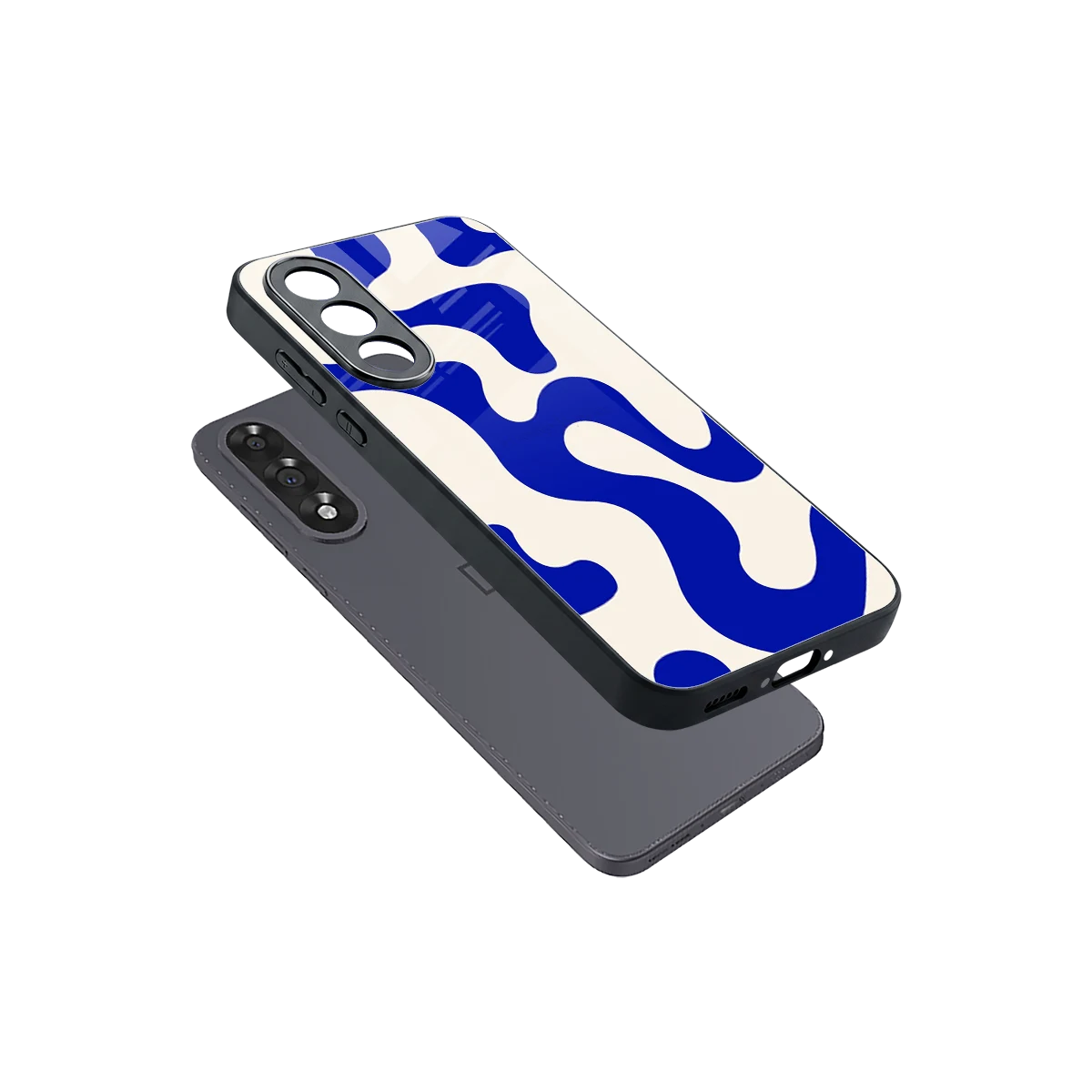 Blue Drift sleek oneplus nord 5 cover with tempered glass back and TPU edges