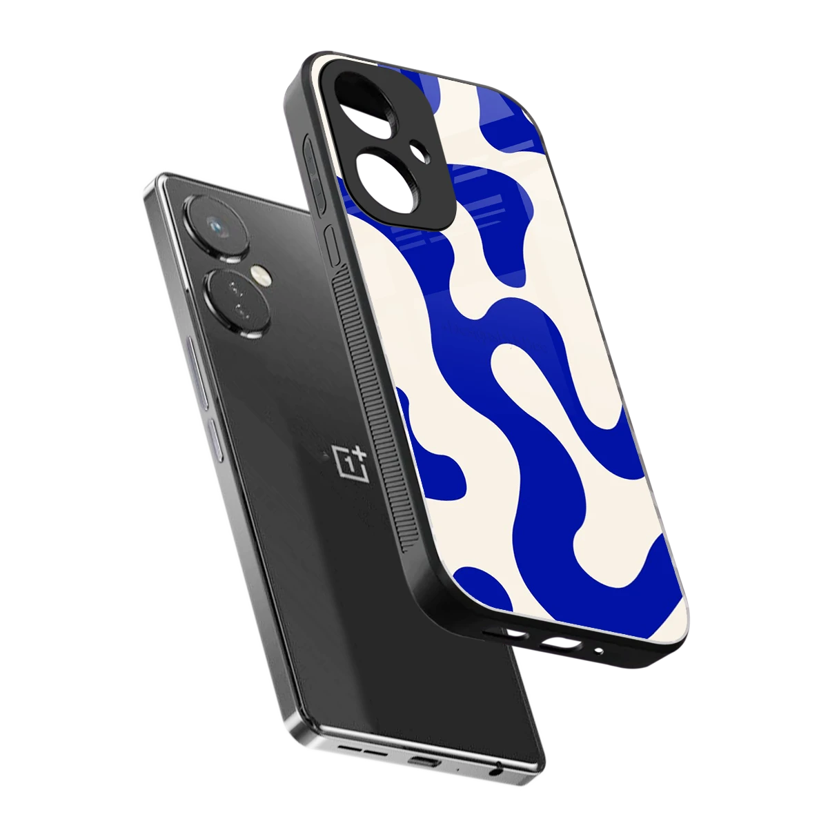 Blue Drift sleek oneplus nord ce 3 cover with tempered glass back and TPU edges