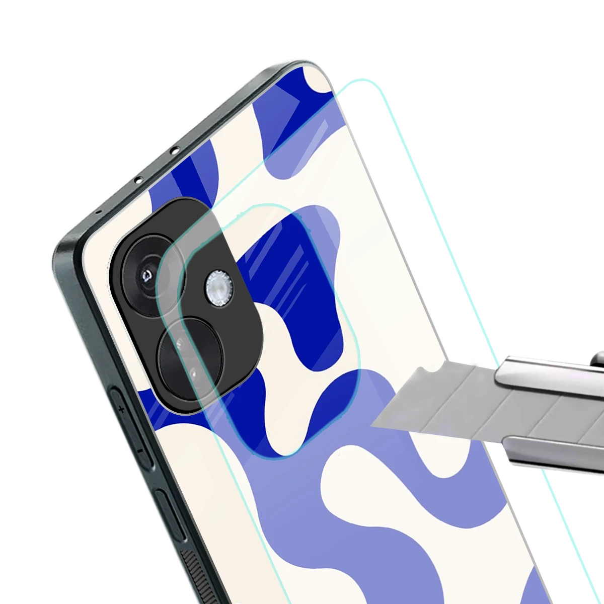 Blue Drift stylish phone case for oneplus nord ce 3 | glossy glass and slim fit