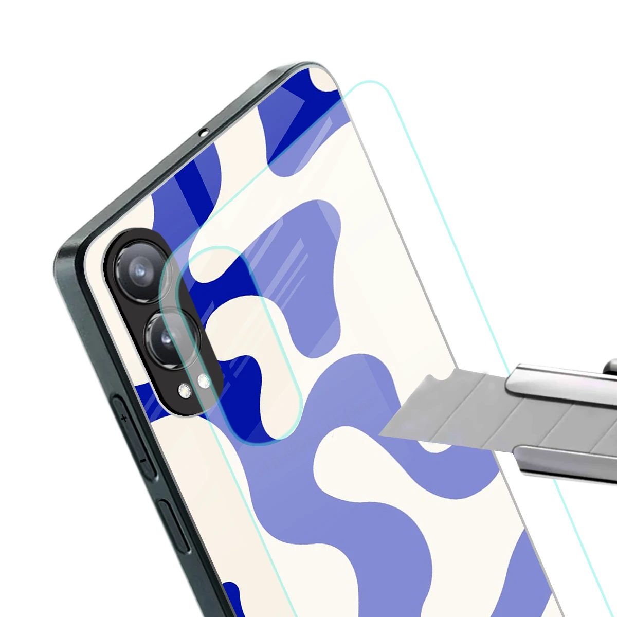 Blue Drift stylish phone case for oneplus nord ce 4 lite | glossy glass and slim fit