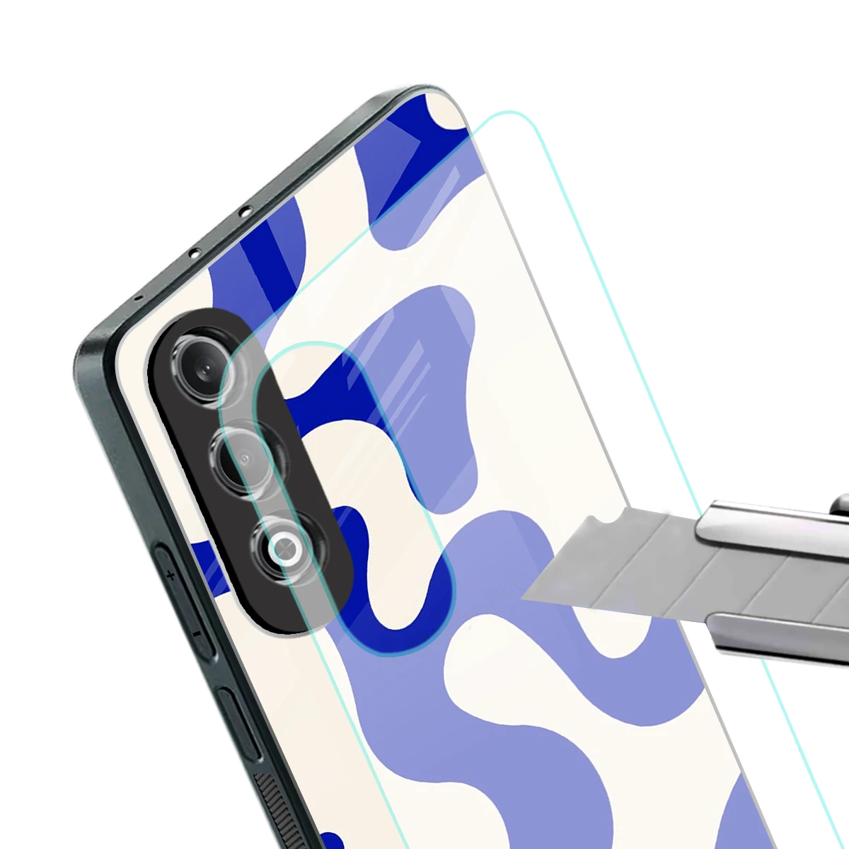 Blue Drift stylish phone case for oneplus nord ce 4 | glossy glass and slim fit