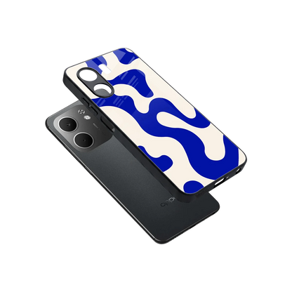Blue Drift sleek oppo a5x 5g cover with tempered glass back and TPU edges