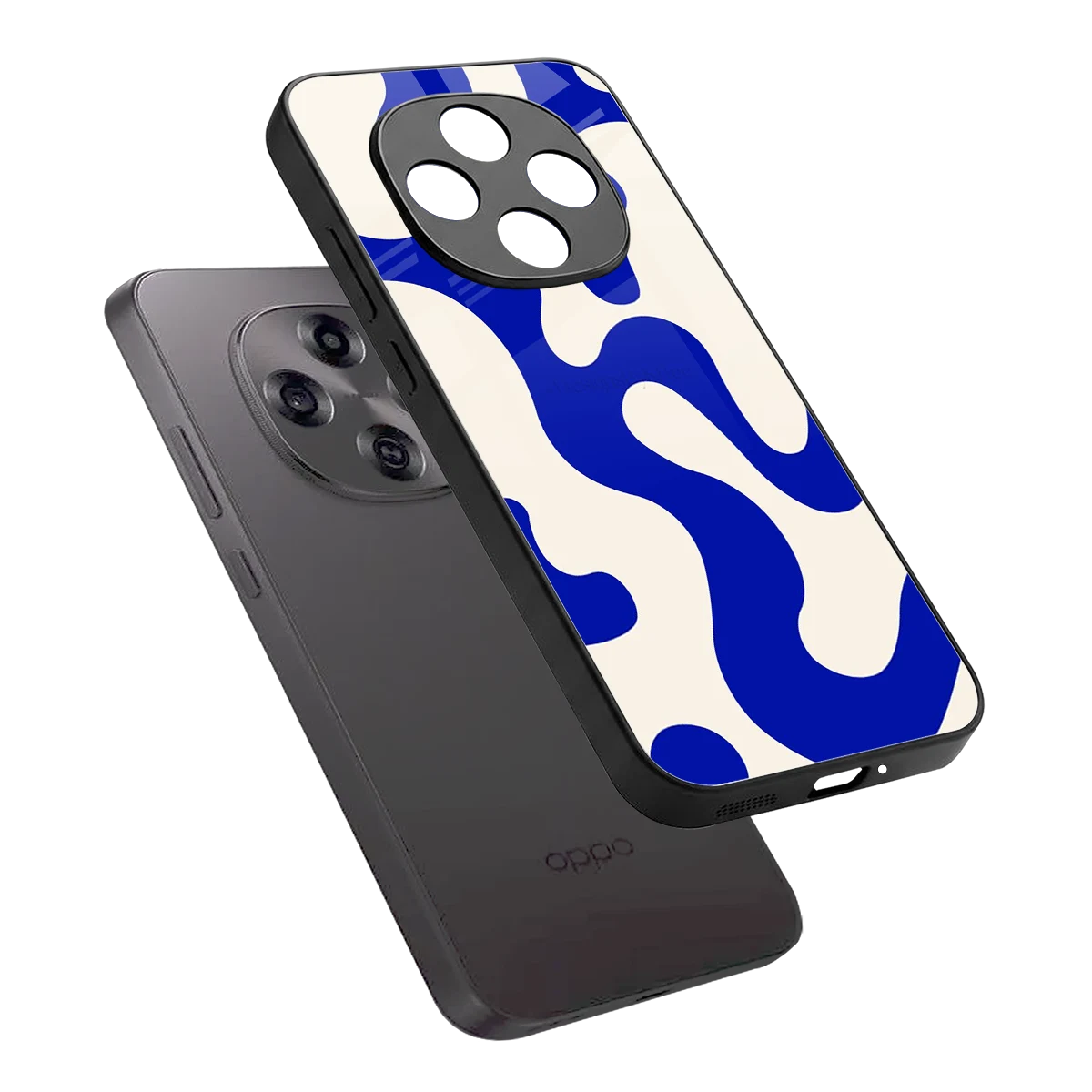Blue Drift sleek oppo f31 pro 5g cover with tempered glass back and TPU edges