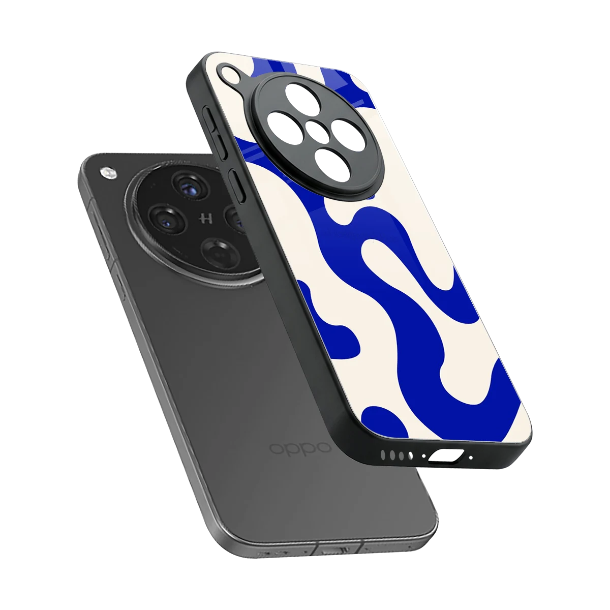 Blue Drift sleek oppo find x8 cover with tempered glass back and TPU edges