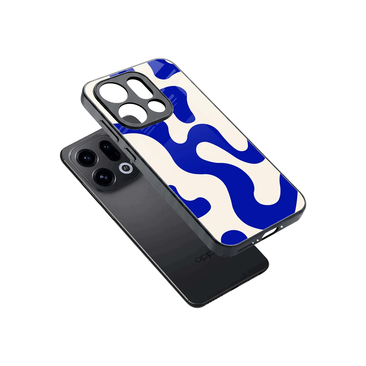 Blue Drift sleek oppo find x9 cover with tempered glass back and TPU edges