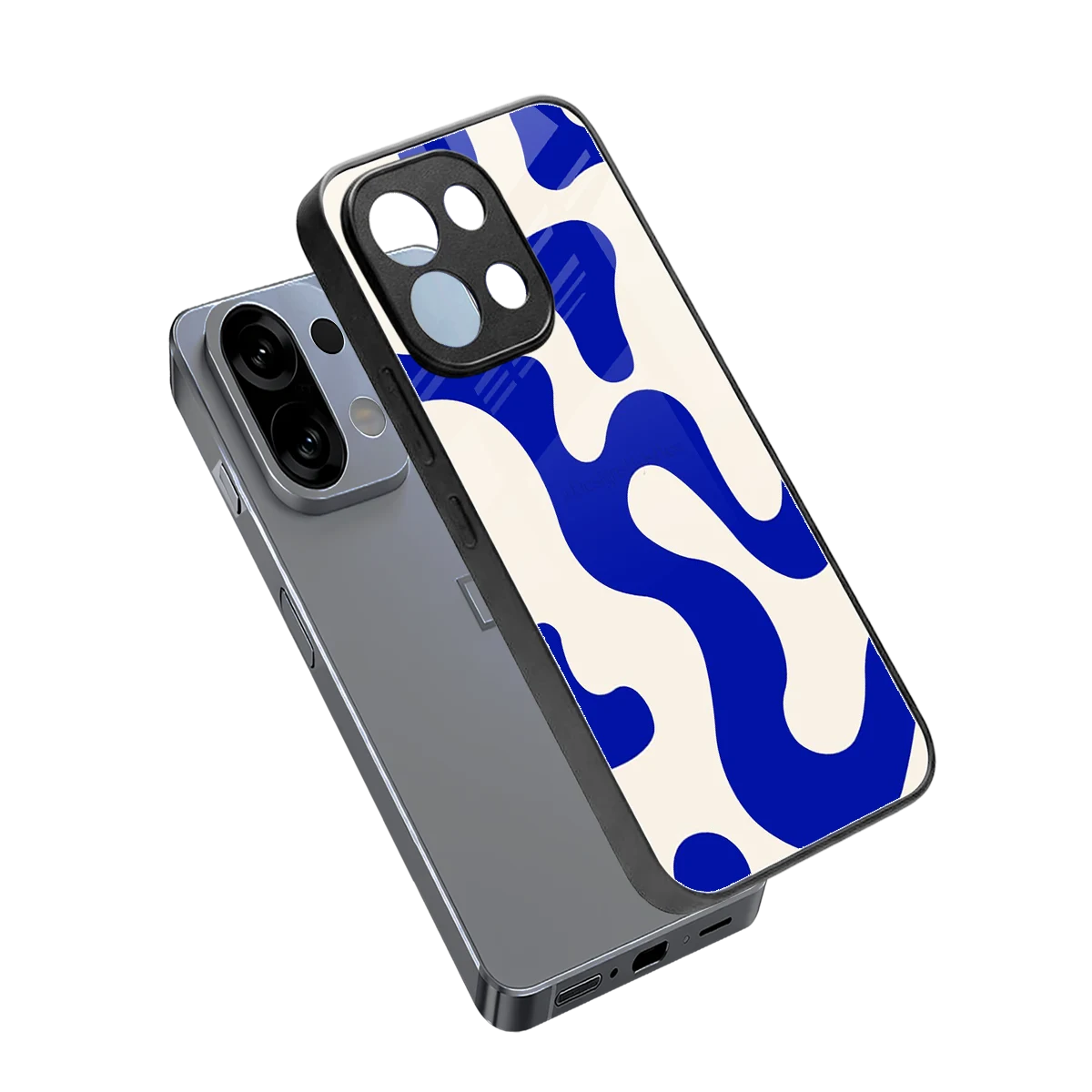 Blue Drift sleek oppo k13 5g cover with tempered glass back and TPU edges