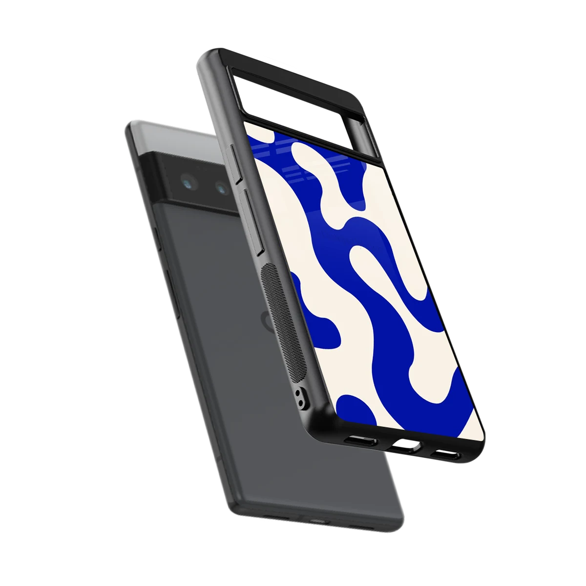 Blue Drift sleek google pixel 6 pro cover with tempered glass back and TPU edges