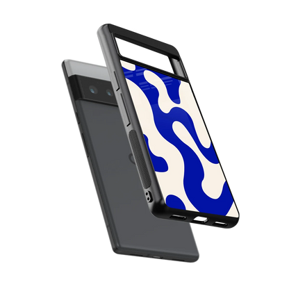 Blue Drift sleek google pixel 6 pro cover with tempered glass back and TPU edges