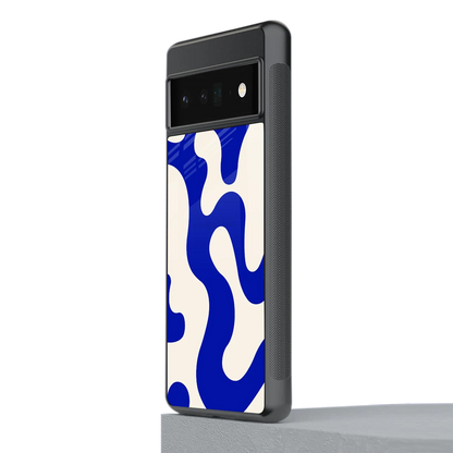 Blue Drift stylish phone case for google pixel 6 pro | glossy glass and slim fit