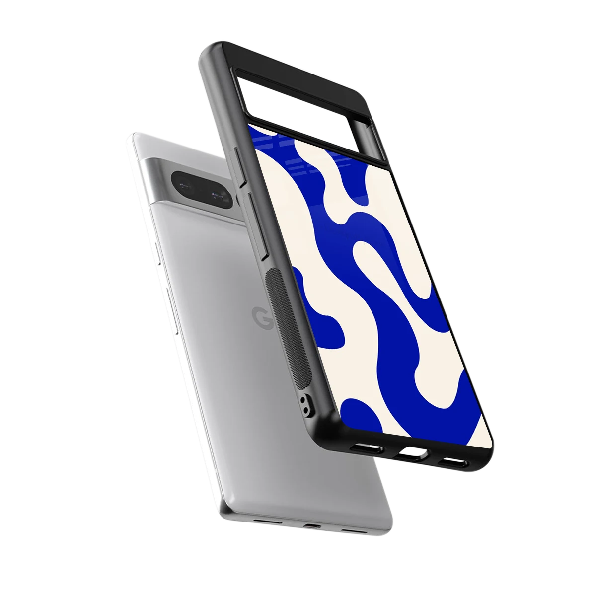 Blue Drift sleek google pixel 7 pro cover with tempered glass back and TPU edges