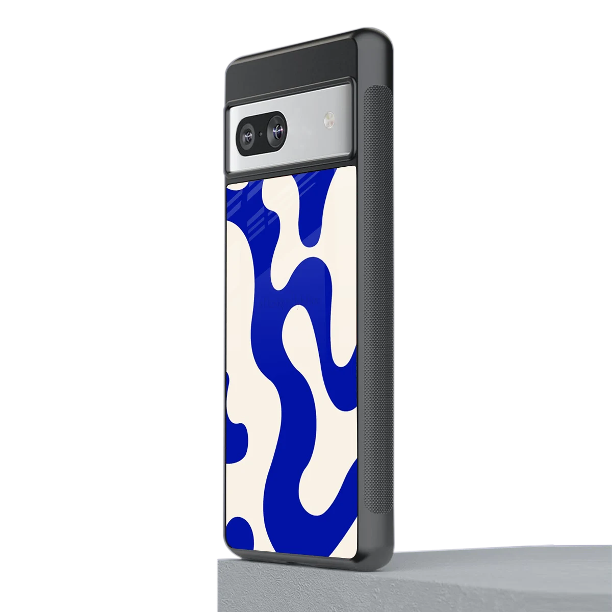 Blue Drift stylish phone case for google pixel 7a | glossy glass and slim fit