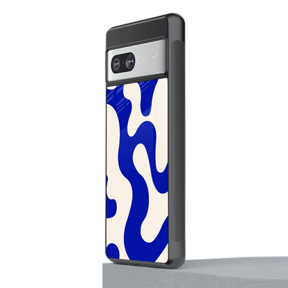 Blue Drift stylish phone case for google pixel 7 | glossy glass and slim fit