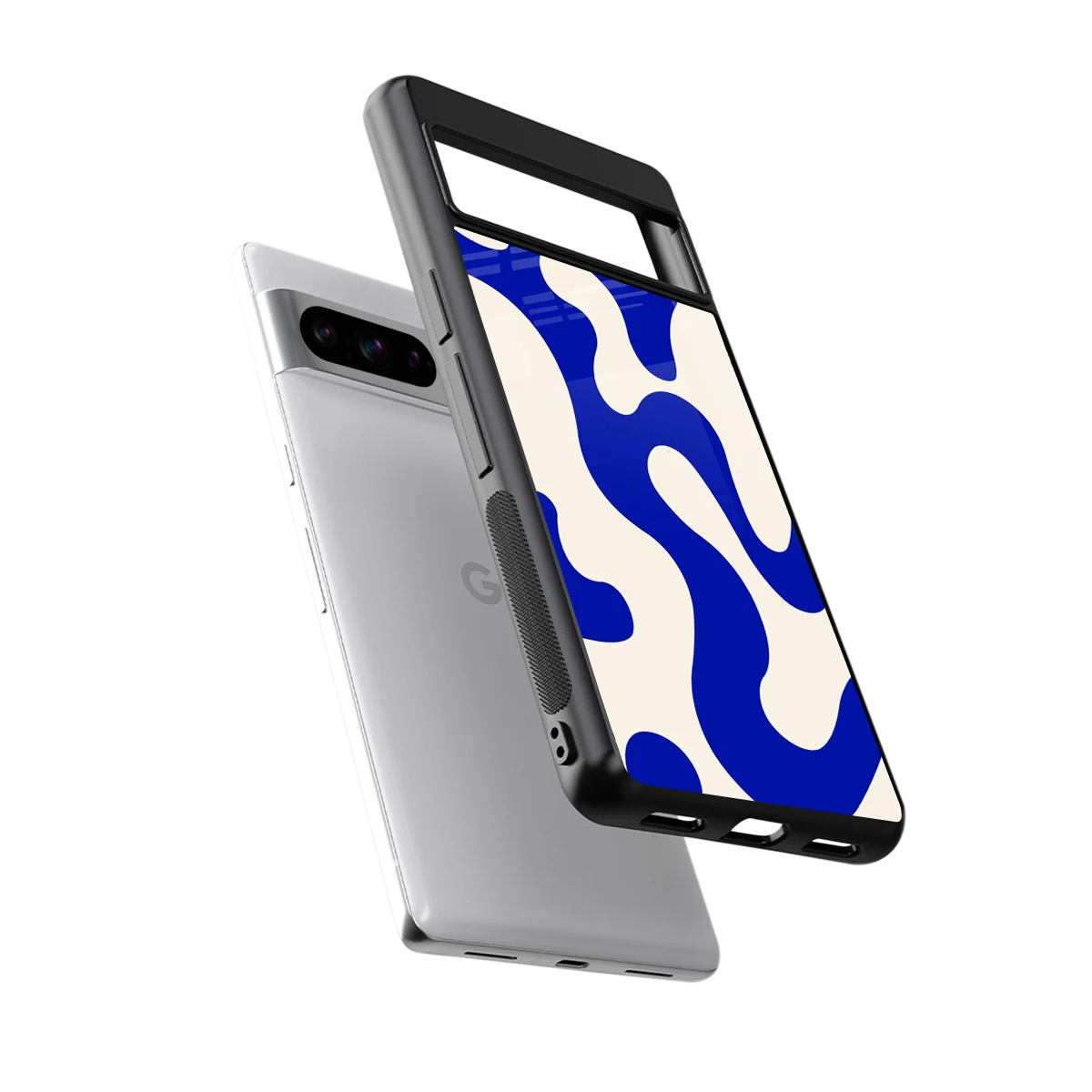 Blue Drift sleek google pixel 8 pro cover with tempered glass back and TPU edges