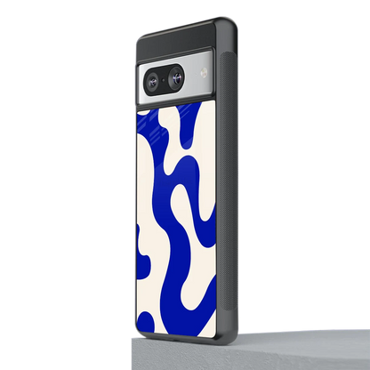 Blue Drift stylish phone case for google pixel 8 | glossy glass and slim fit