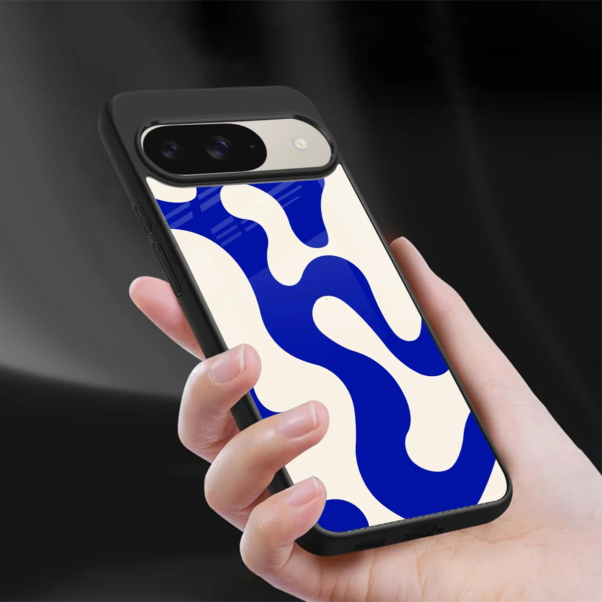 Blue Drift sleek google pixel 9 cover with tempered glass back and TPU edges