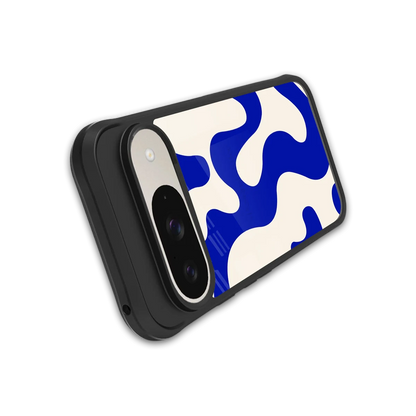 Blue Drift stylish phone case for google pixel 9 | glossy glass and slim fit