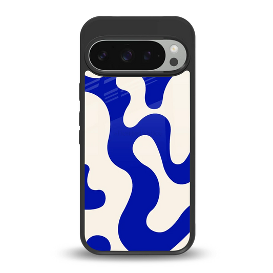 Blue Drift back phone cover | glass case for google pixel 9 pro