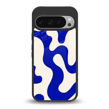 Blue Drift back phone cover | glass case for google pixel 9 pro xl