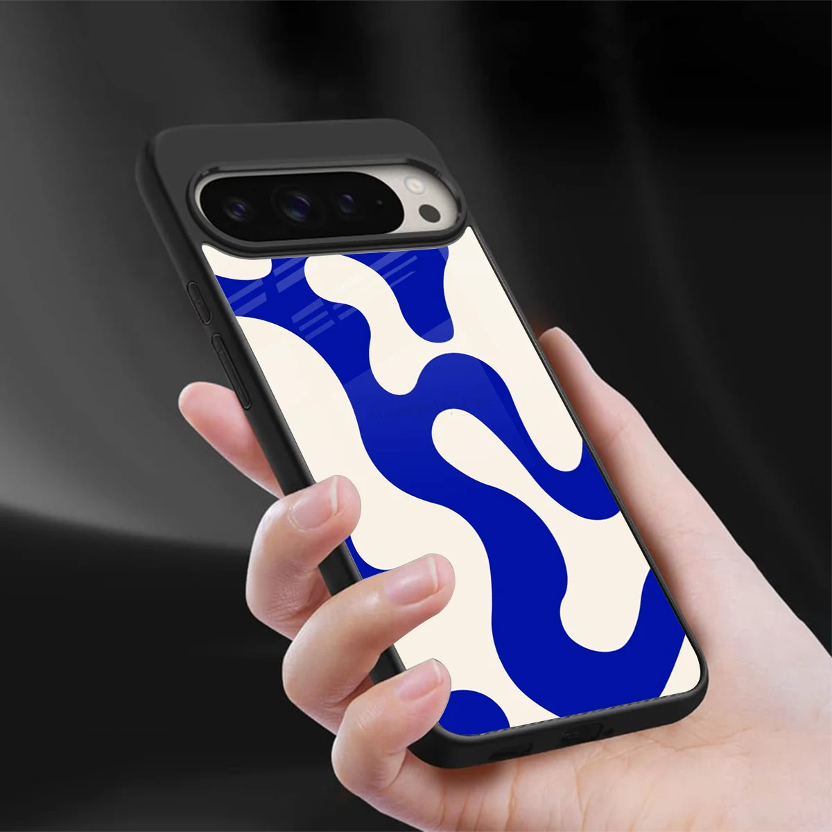 Blue Drift sleek google pixel 9 pro xl cover with tempered glass back and TPU edges