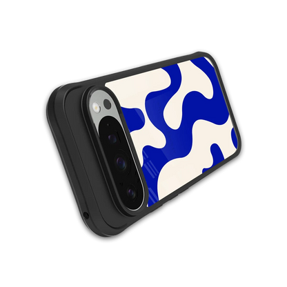 Blue Drift stylish phone case for google pixel 9 pro | glossy glass and slim fit