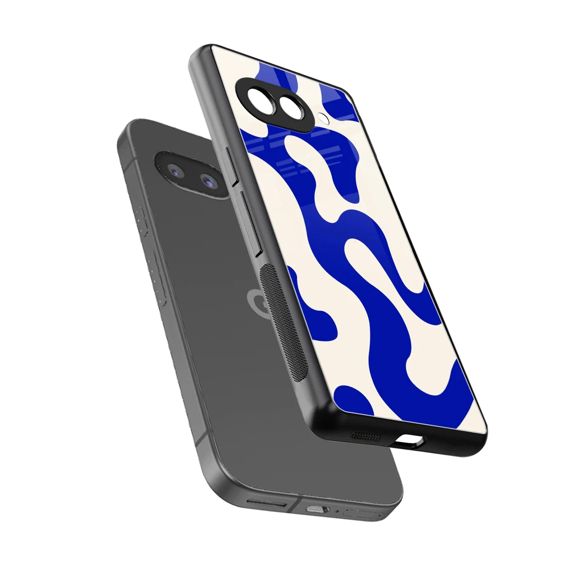 Blue Drift sleek google pixel 10a cover with tempered glass back and TPU edges