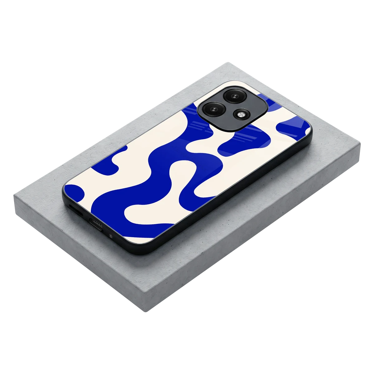 Blue Drift stylish phone case for redmi 12 5g | glossy glass and slim fit