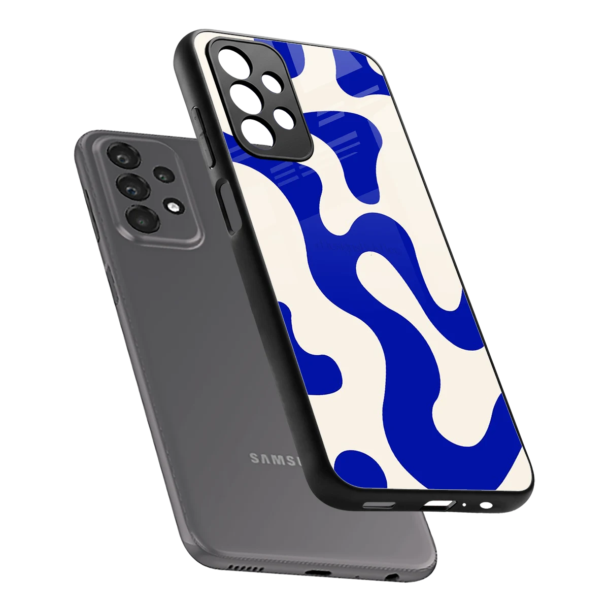Blue Drift sleek samsung galaxy a23 cover with tempered glass back and TPU edges