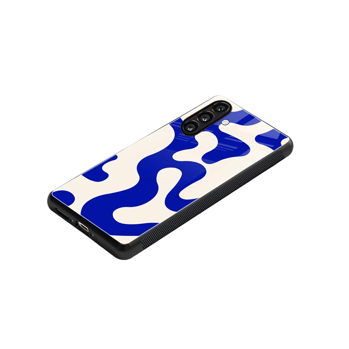 Blue Drift stylish phone case for samsung galaxy a55 5g | glossy glass and slim fit