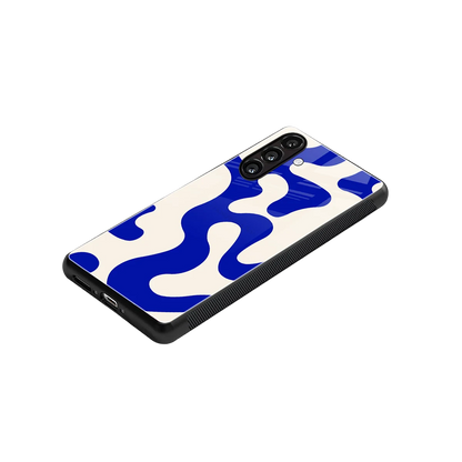 Blue Drift stylish phone case for samsung galaxy a55 5g | glossy glass and slim fit