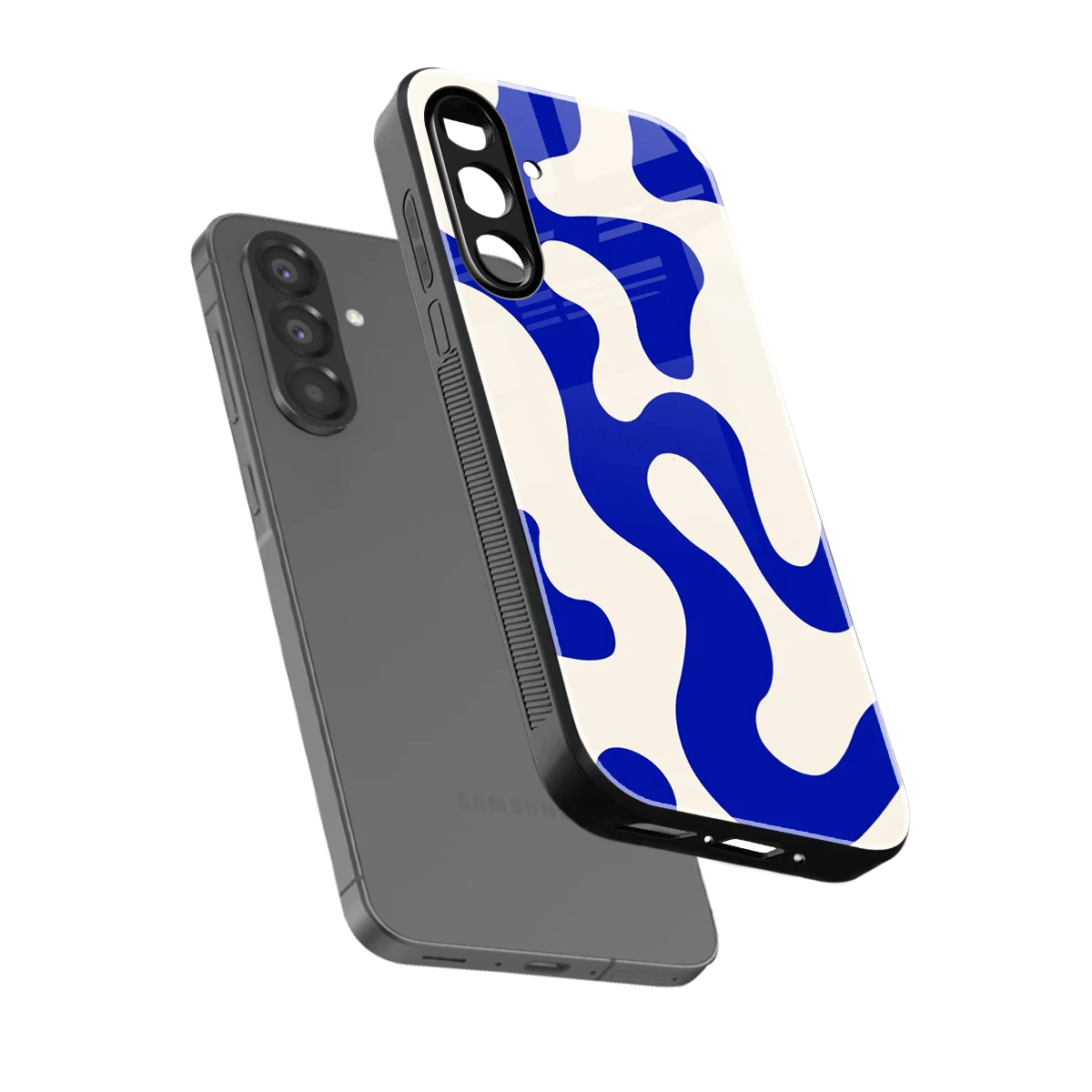 Blue Drift sleek samsung galaxy a37 5g cover with tempered glass back and TPU edges