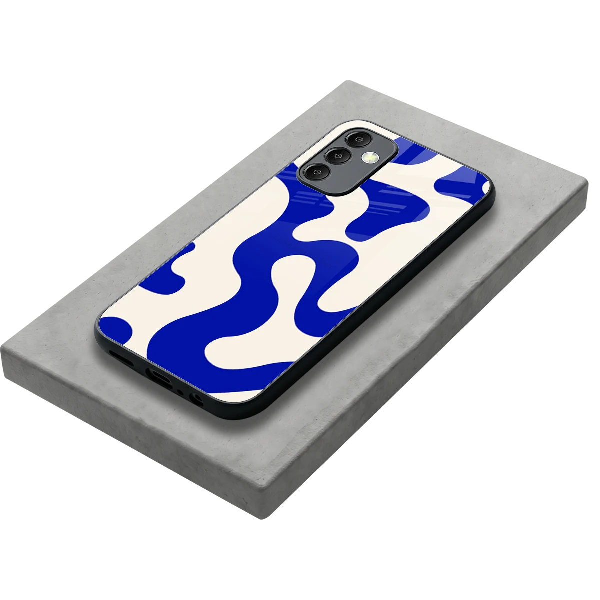 Blue Drift stylish phone case for samsung galaxy m14 5g | glossy glass and slim fit