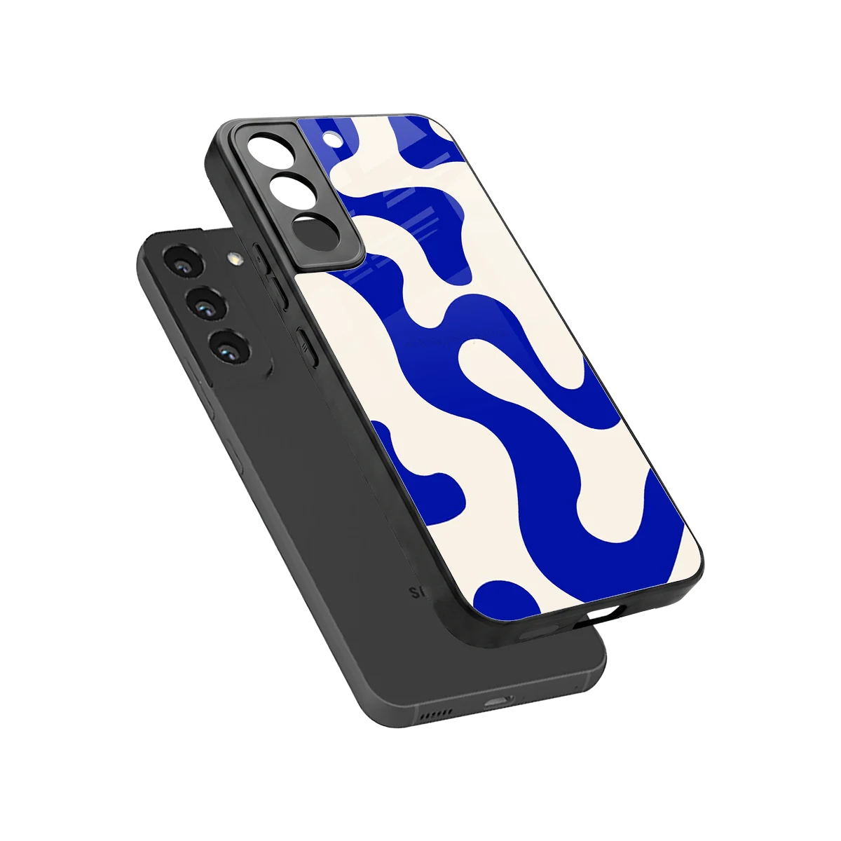 Blue Drift sleek samsung galaxy s22 cover with tempered glass back and TPU edges