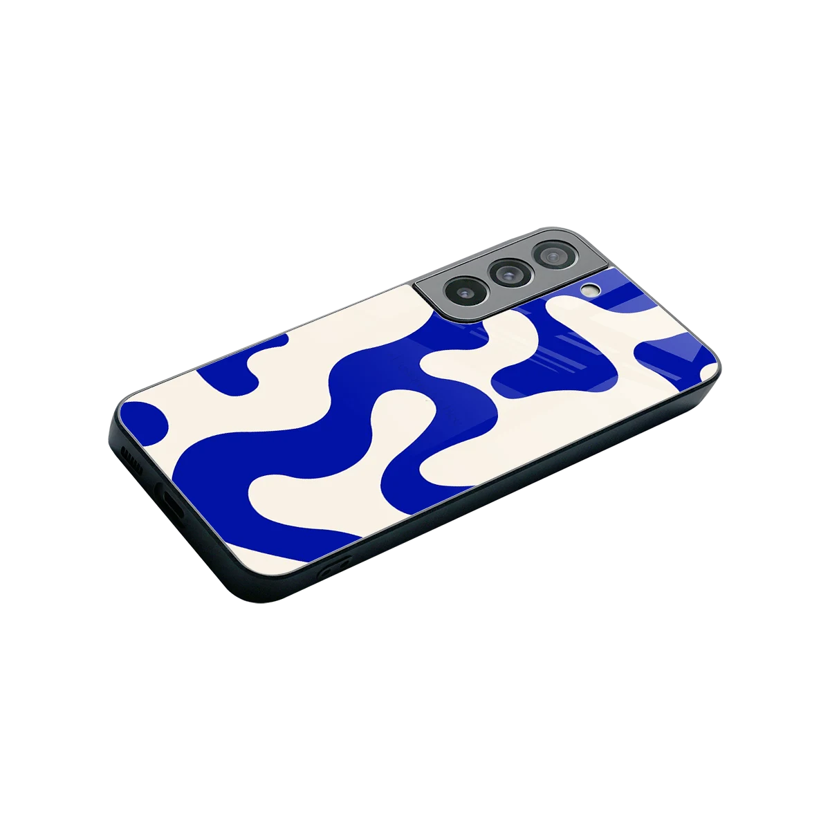 Blue Drift stylish phone case for samsung galaxy s22 | glossy glass and slim fit