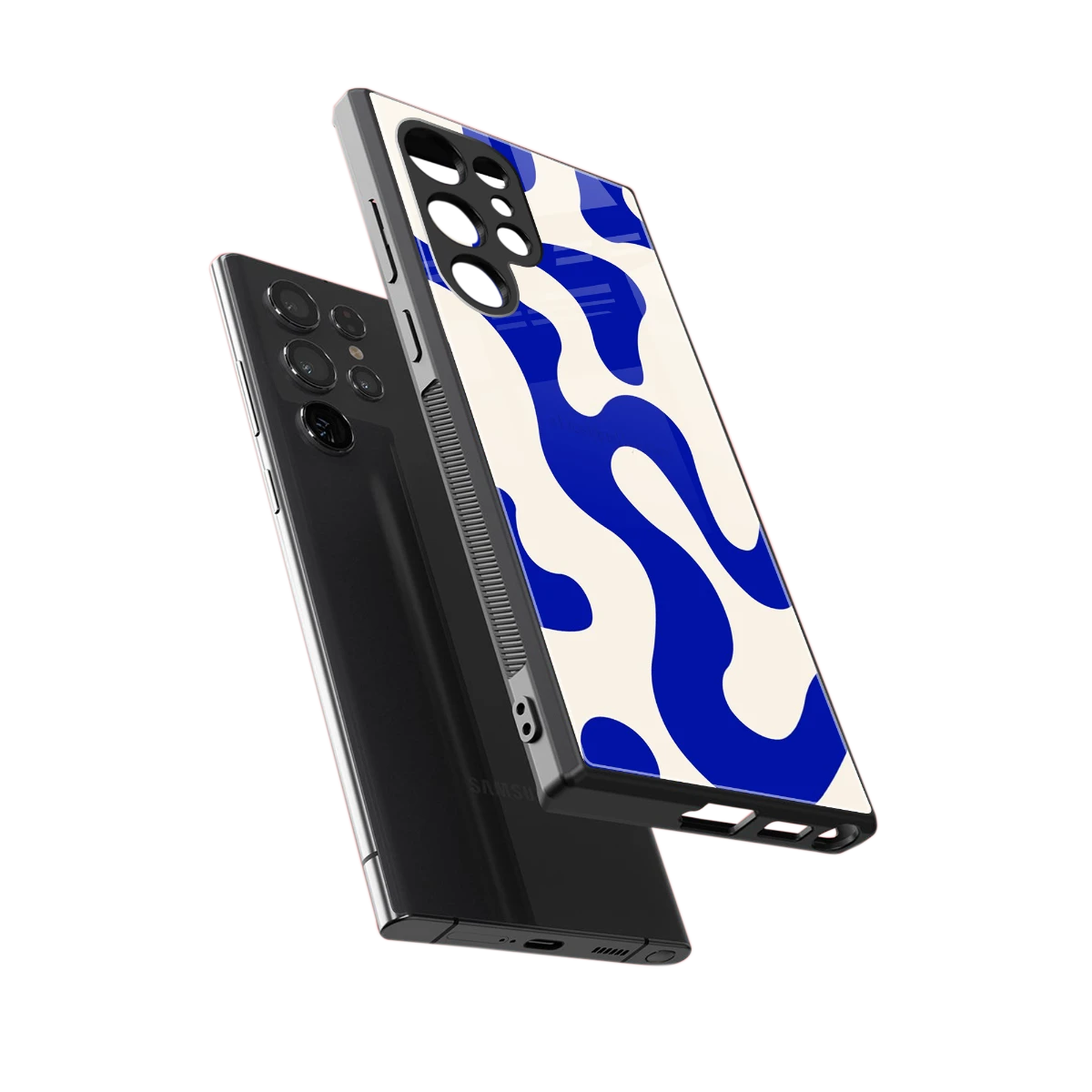 Blue Drift sleek samsung galaxy s24 ultra cover with tempered glass back and TPU edges