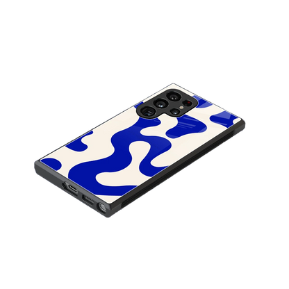 Blue Drift stylish phone case for samsung galaxy s24 ultra | glossy glass and slim fit