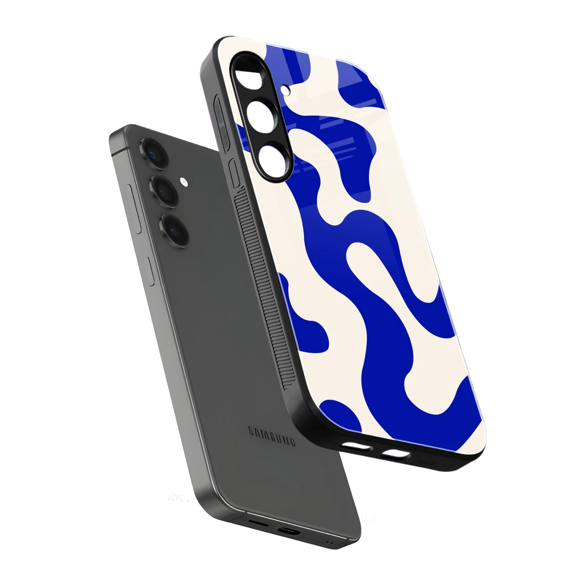 Blue Drift sleek samsung galaxy s25 plus cover with tempered glass back and TPU edges