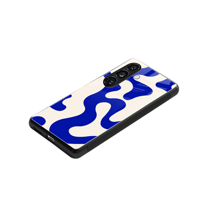 Blue Drift stylish phone case for samsung galaxy s24 | glossy glass and slim fit