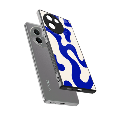 Blue Drift sleek vivo v30e cover with tempered glass back and TPU edges