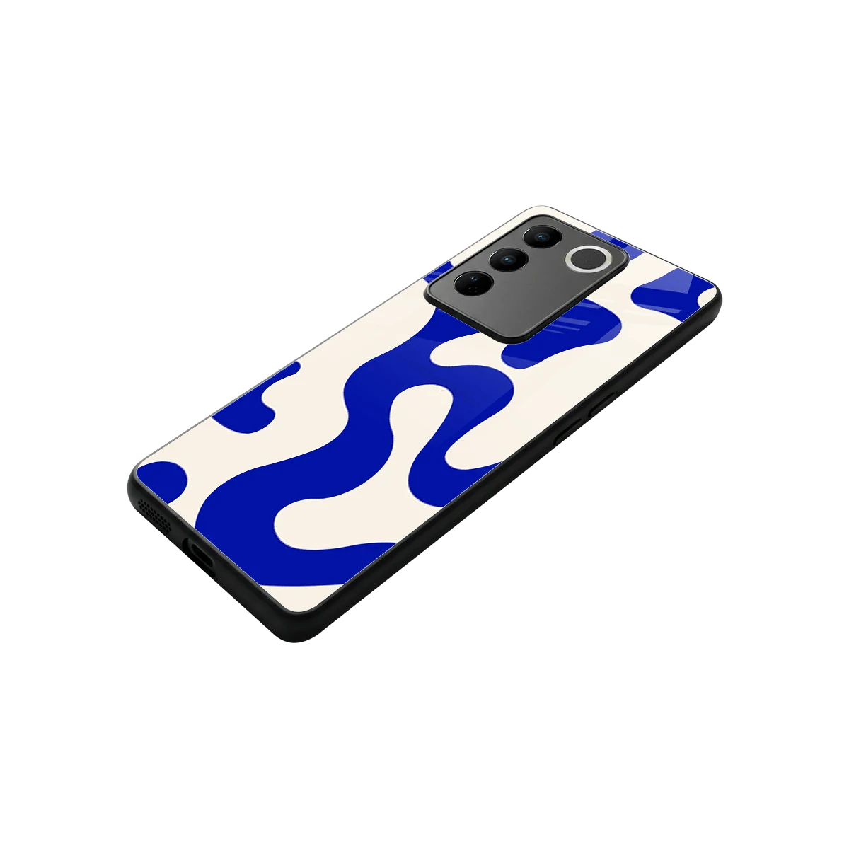 Blue Drift stylish phone case for vivo v27 5g | glossy glass and slim fit