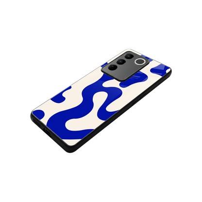 Blue Drift stylish phone case for vivo v27 5g | glossy glass and slim fit