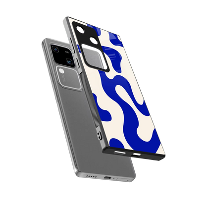 Blue Drift sleek vivo v30 cover with tempered glass back and TPU edges