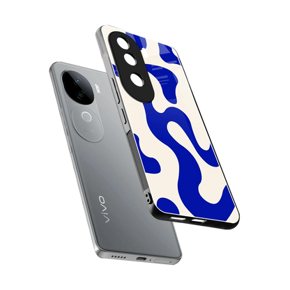 Blue Drift sleek vivo v40e cover with tempered glass back and TPU edges
