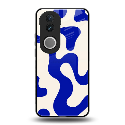 Blue Drift back phone cover | glass case for vivo v50