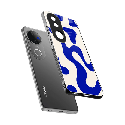 Blue Drift sleek vivo v50 cover with tempered glass back and TPU edges
