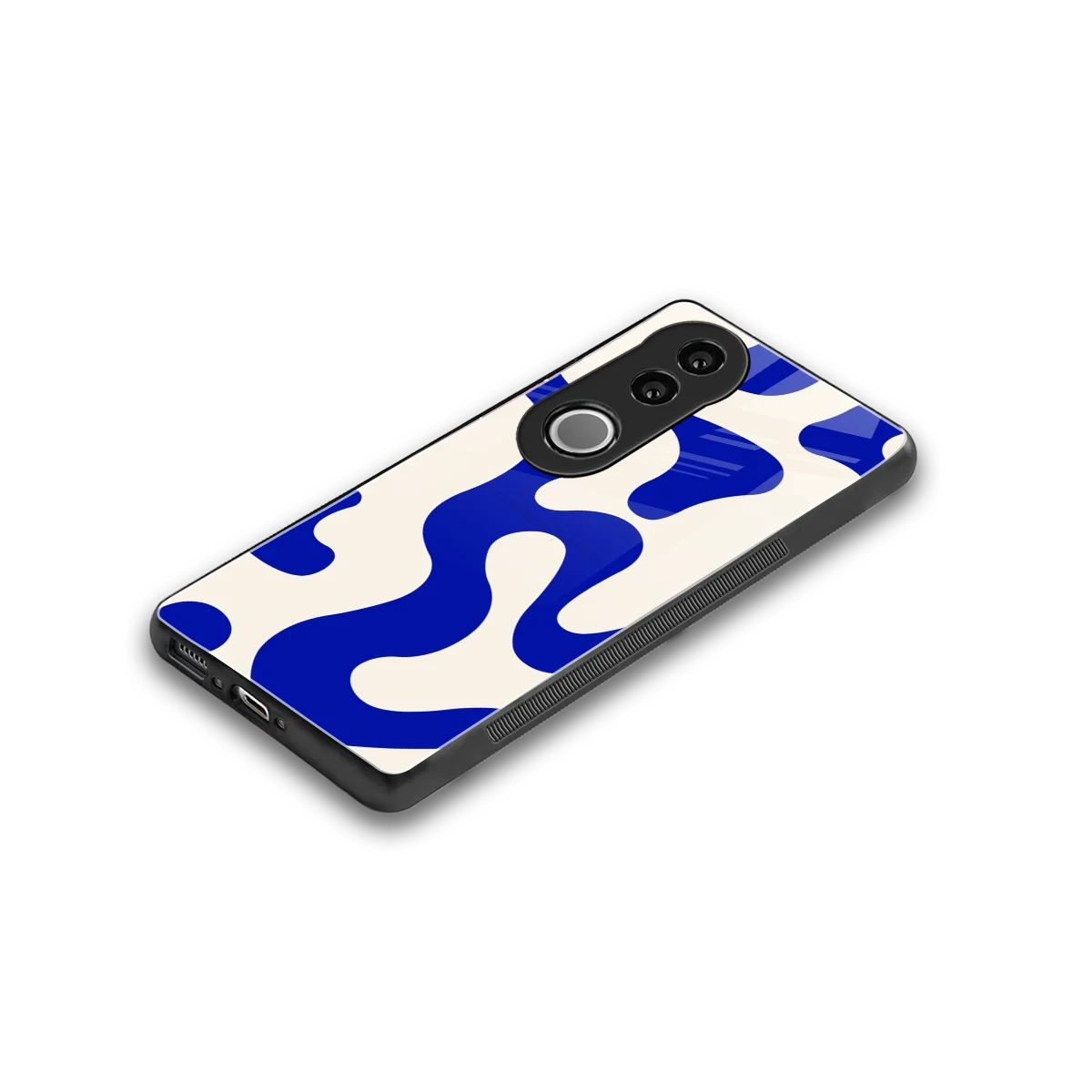 Blue Drift stylish phone case for vivo v50 | glossy glass and slim fit