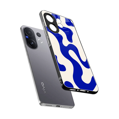 Blue Drift sleek vivo v60 cover with tempered glass back and TPU edges