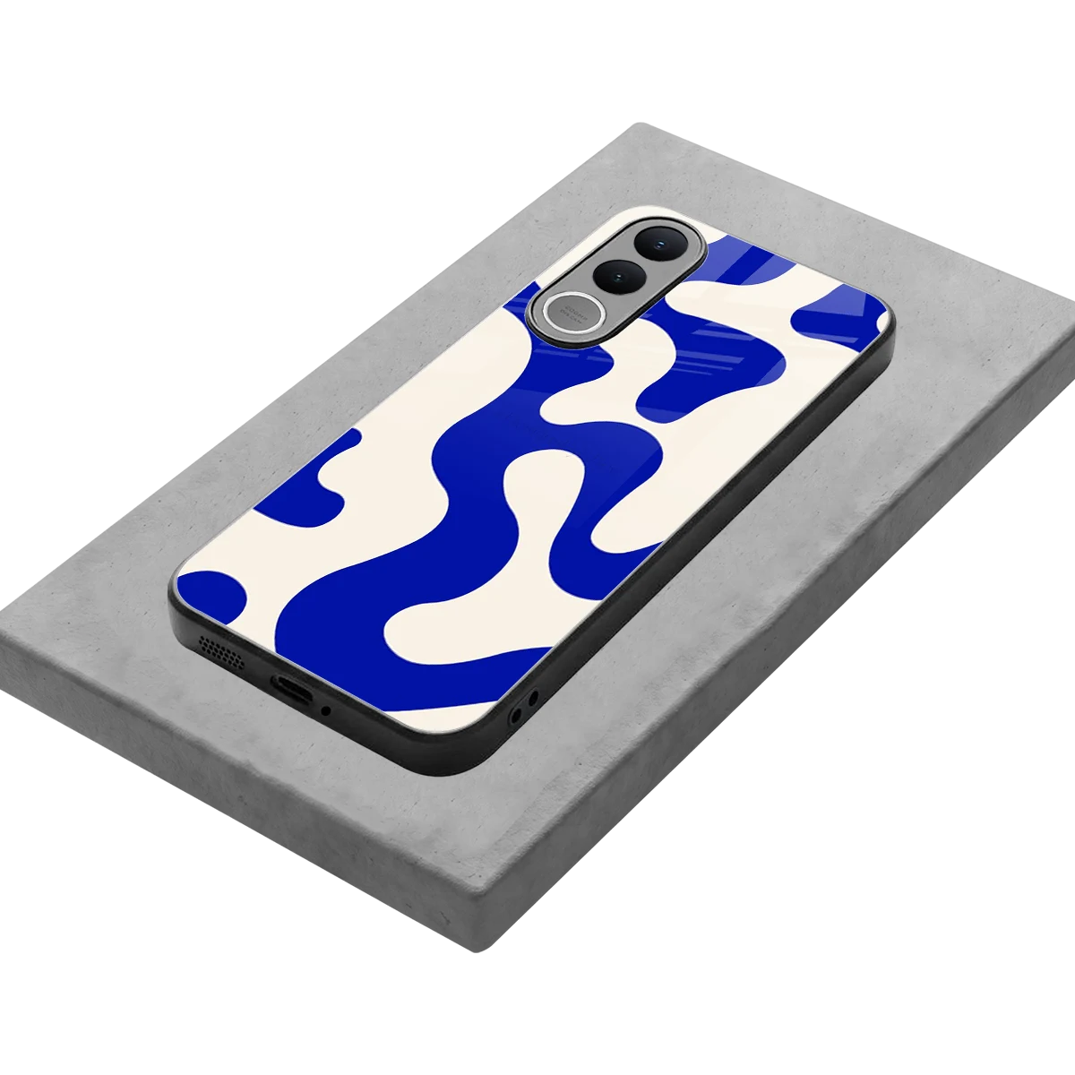 Blue Drift stylish phone case for vivo v70 fe | glossy glass and slim fit
