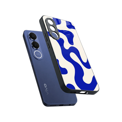 Blue Drift sleek vivo v70 fe cover with tempered glass back and TPU edges