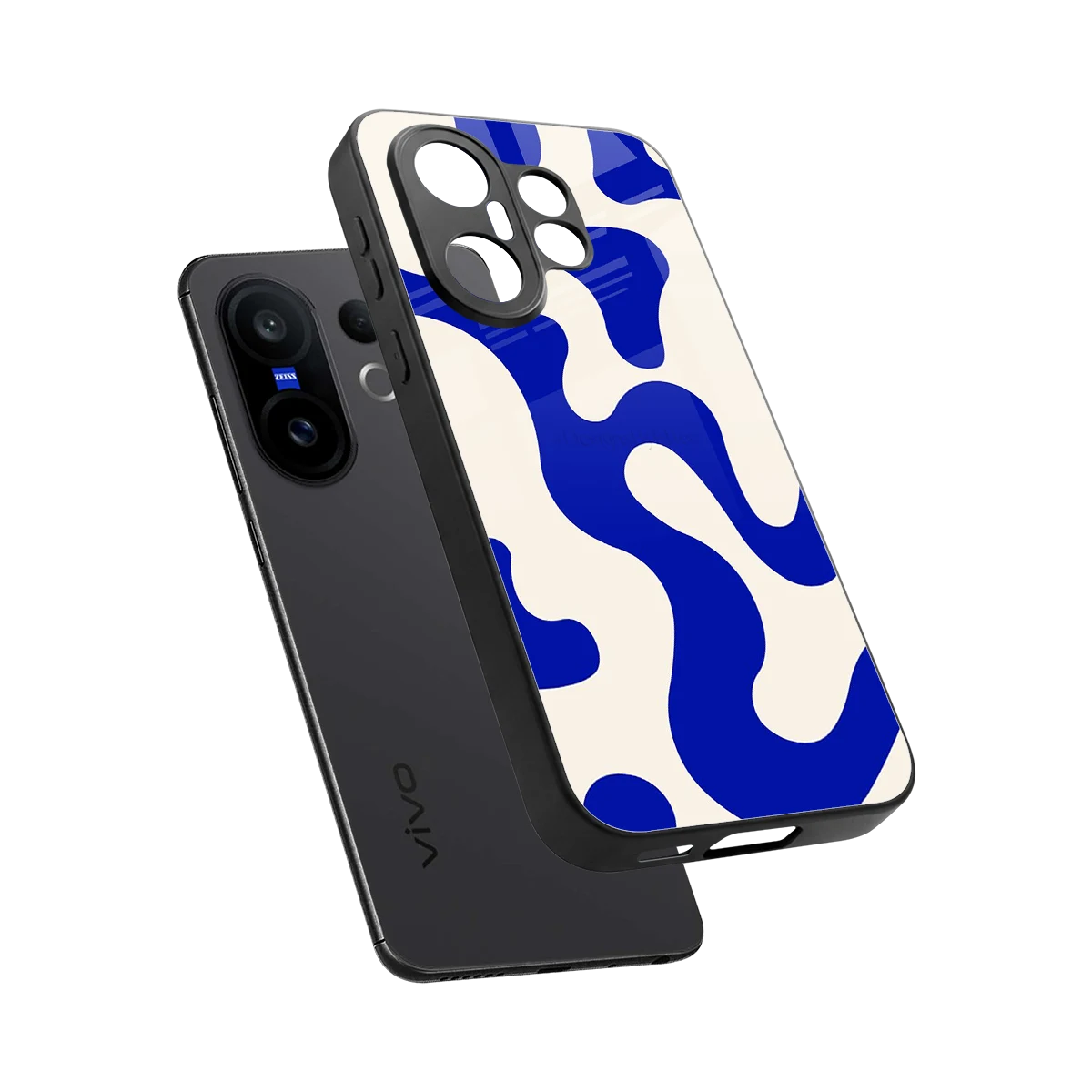 Blue Drift sleek vivo x200 fe cover with tempered glass back and TPU edges