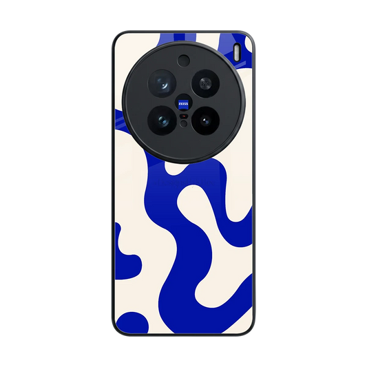 Blue Drift back phone cover | glass case for vivo x200 pro
